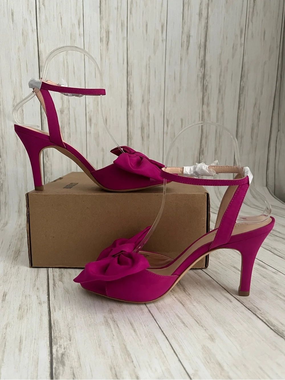 Kate Spade Gloria Bow Ankle-Strap Heels in Magenta Crush - Picture 7 of 11